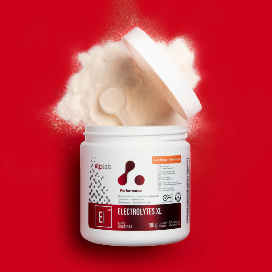 ATP Lab Electrolytes XL - elektrolytový prášek pro efektivní hydrataci organismu s příchutí Peach Mango.