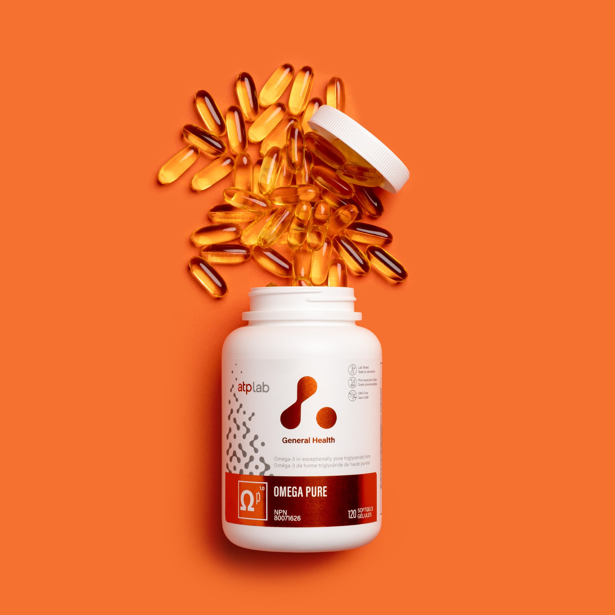 ATP Lab Omega Pure - čisté omega-3 rybí tuky v kapslích s certifikací IFOS